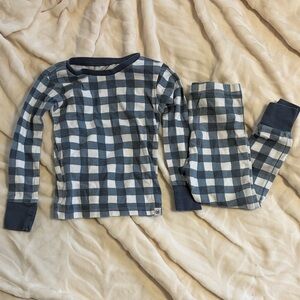 The Honest Company Blue and White Checkered Kids Pajama Set